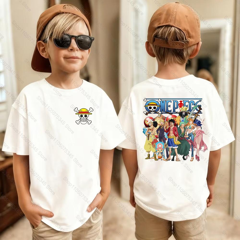 One Piece Japanese Anime Printed Mens TShirt Roronoa Zoro Boy Childrens Harajuku Short Sleeve Kids Luffy Tshirt Clothing