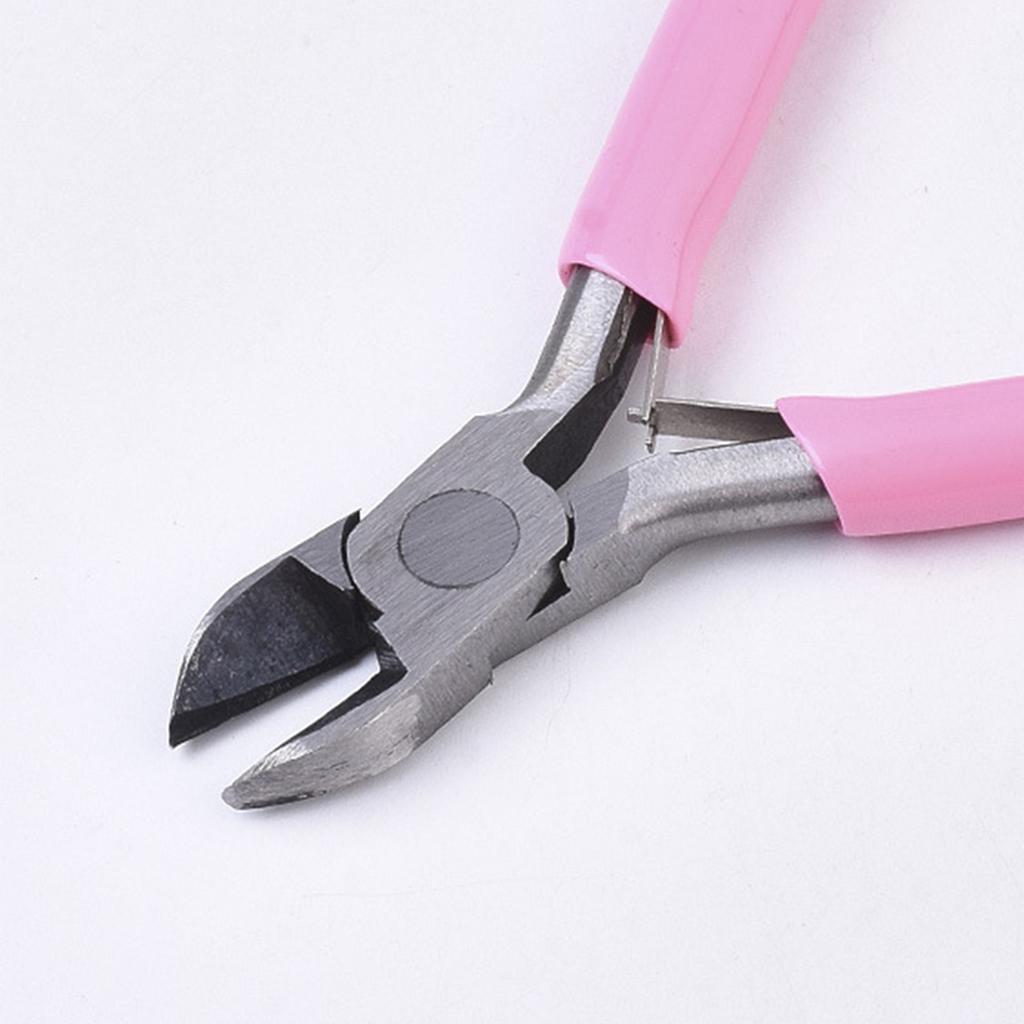 3Pcs Pliers Set Pink Handle Carbon Steel Round Nose Pliers Shear Pliers Side Cutting Pliers DIY Jewelry Making Tools