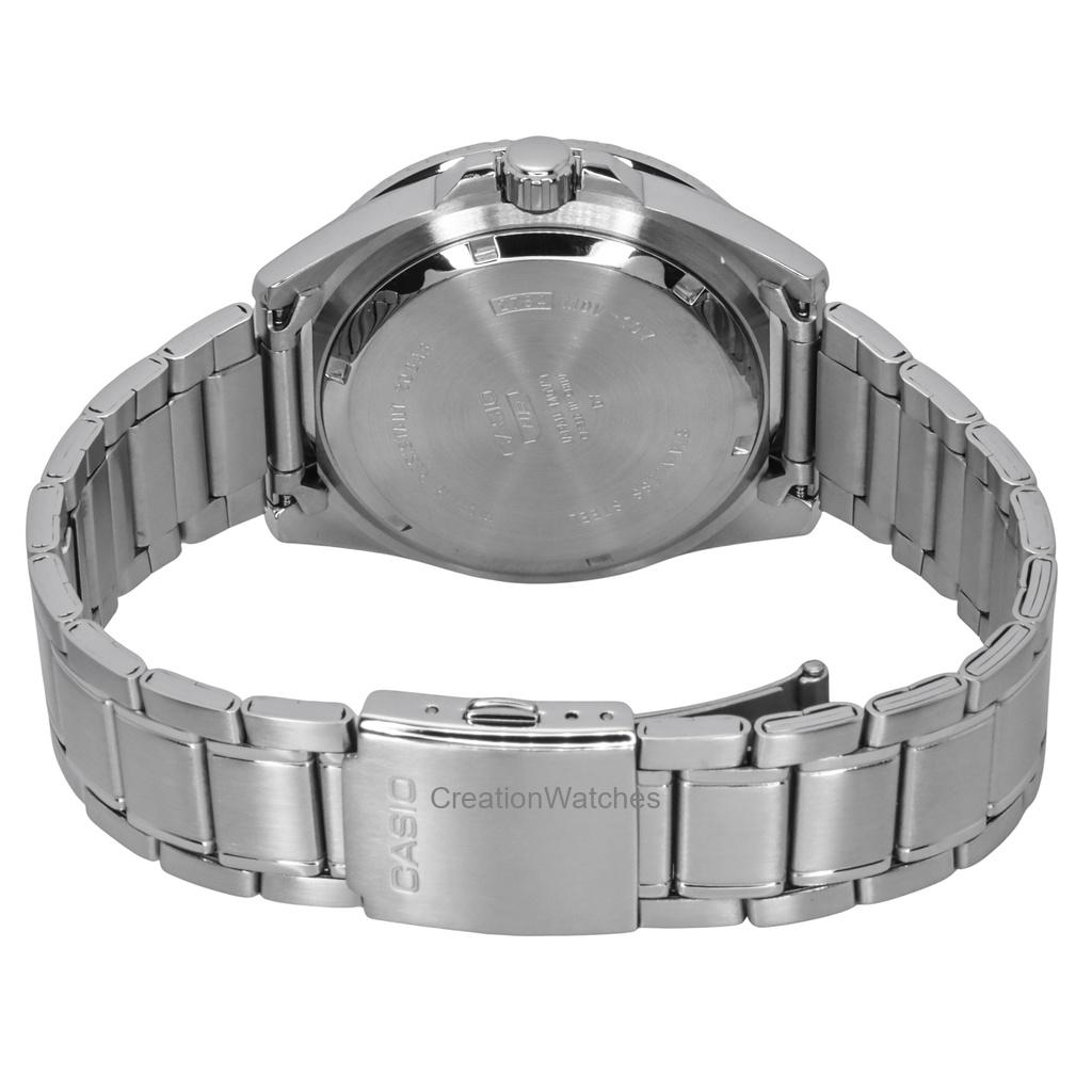 Casio Стандартные аналоговые кварцевые мужские часы из нержавеющей стали с черным циферблатом MDV-107D-1A1 200M