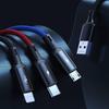 PISEN Aluminum Alloy 3-in-1 Nylon Braided Charging Cable