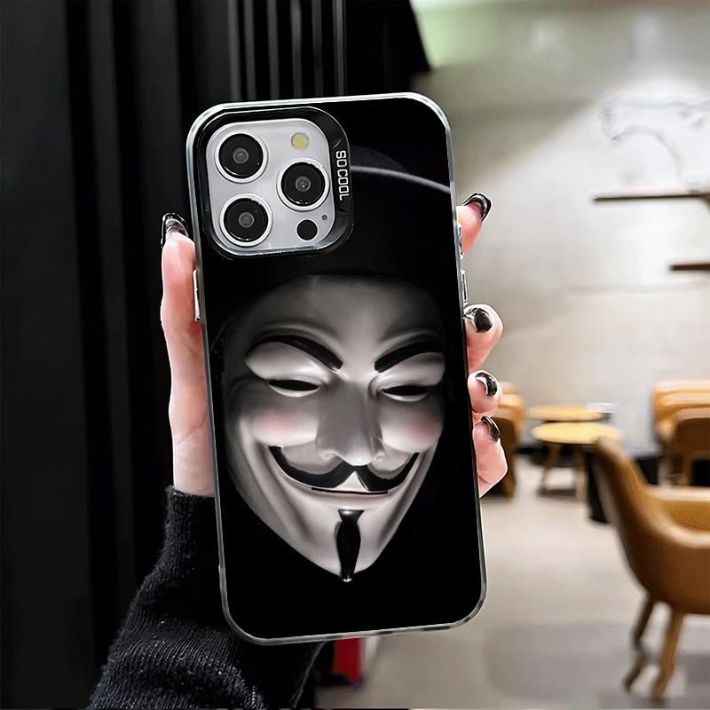 Anonymous V Mask Shockproof Phone Case for iPhone 17 Air 16 16E 15 Pro Max 14 Plus 13 Mini 12 Back Cover Anti Fall Fundas