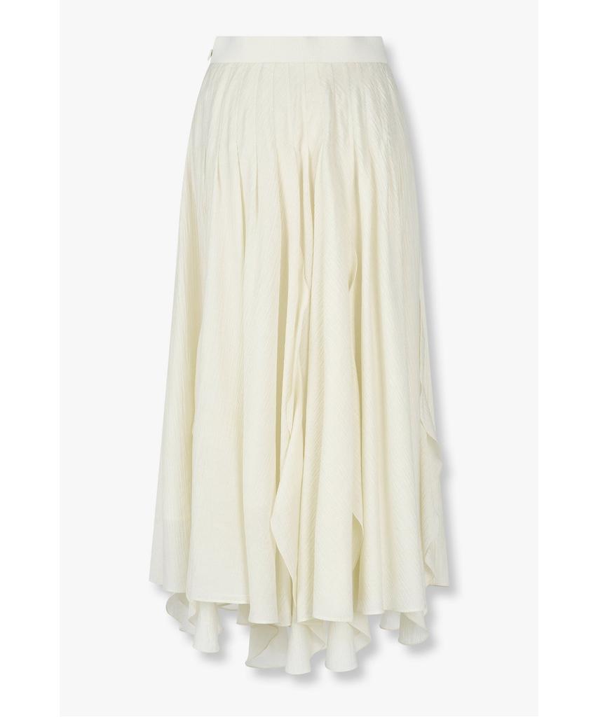 Bobeu Crinkle Ruffle Long Skirt_Ivory_7156235004