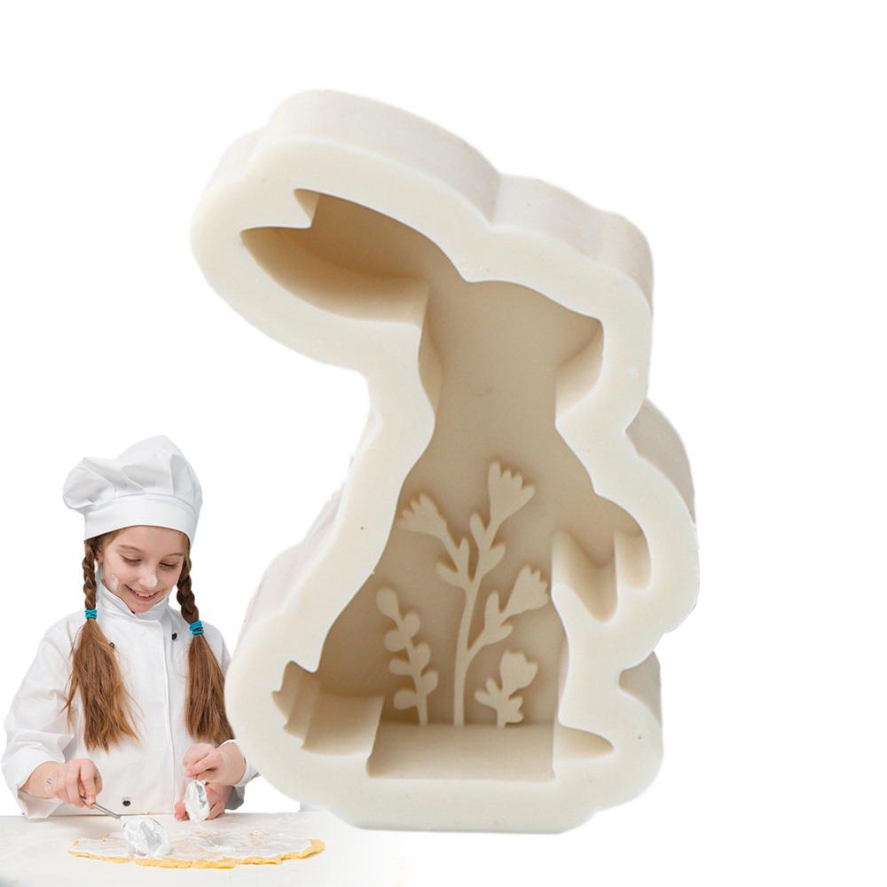 Формы Пасхального Кролика Силиконовые для литья смолы Форма Кролика для изготовления свечей Гибкие поделки Формы из смолы Декор стола Изготовление свечей