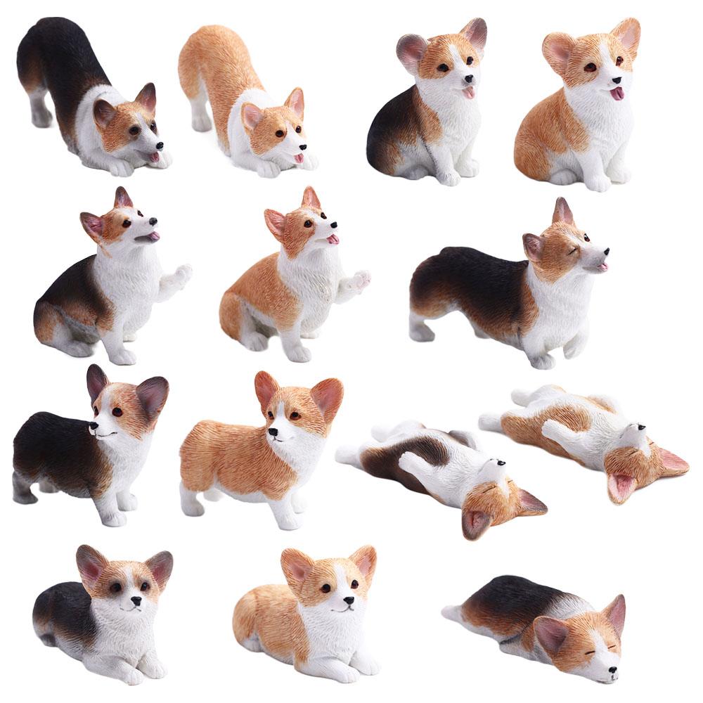 Children's Gift Mini Animal Dog Doll Simulation Dog Car Ornament Corgi Model Miniature Figurines
