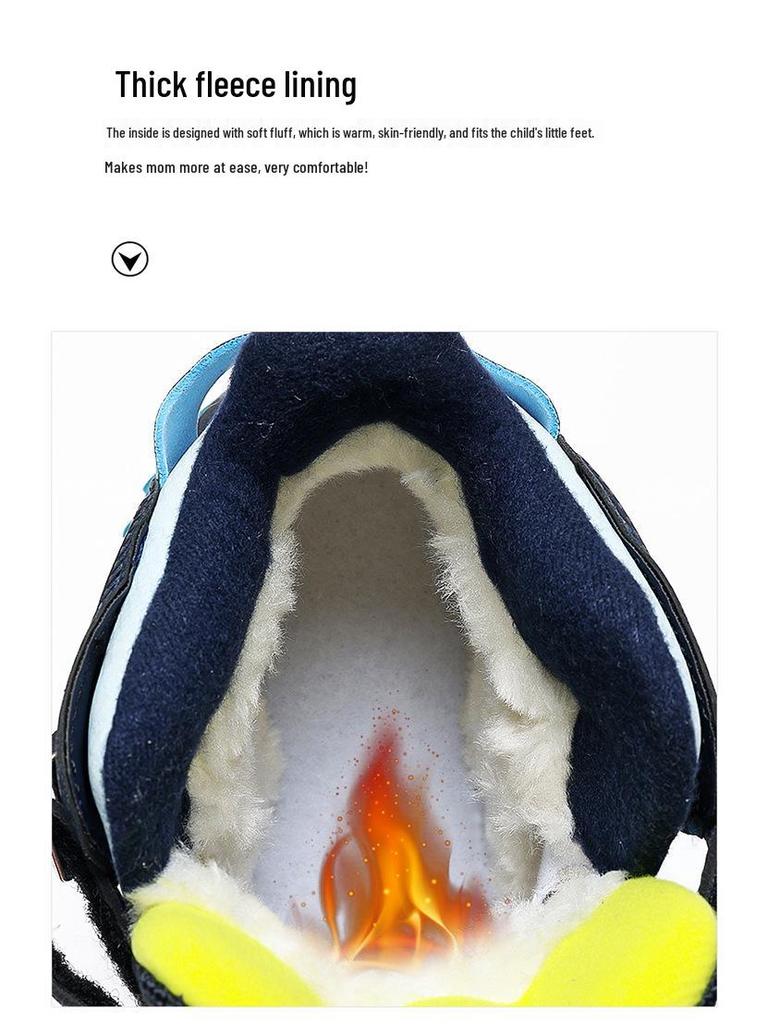 Детские зимние сноубутсы Babudou - Теплые на флисовой подкладке, Нескользящие, Водонепроницаемые уличные ботинки