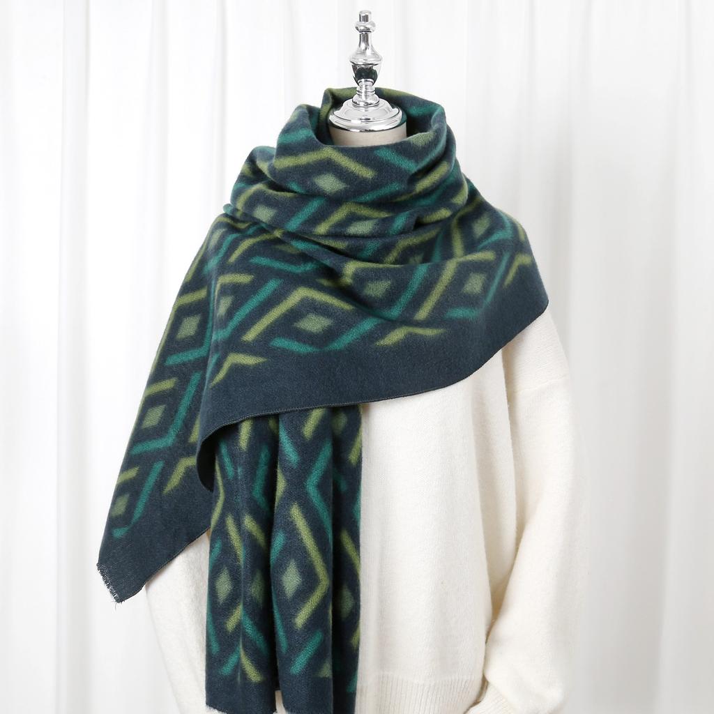 2024 Осень/Зима Новый Напечатанный Кашемир Как Длинный Шарф Шаль Женский Теплый Шарф Шаль Утолщенный Бархатом