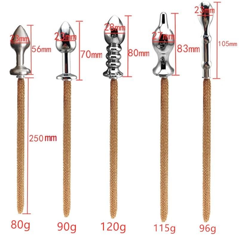 Металлическая цепочка Хвост Анальная пробка Унисекс Игрушки для анального секса Фетиш Анальные пробки Хвосты