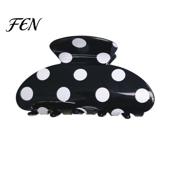 Hairpin With Metal Core Hair Claw for Women, Dot Printing Shower Clip, Anti-slip Teeth Shark Long-lasting Clip Claw, Comfortable Fit Accessory
