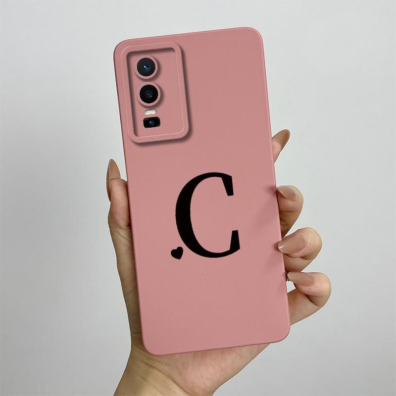 Cover For Vivo Y76 5G Case Love Heart Letters Liquid Soft Silicone Phone Case For Vivo Y76 VivoY76 Y 76 V2124 Back Cover Coque