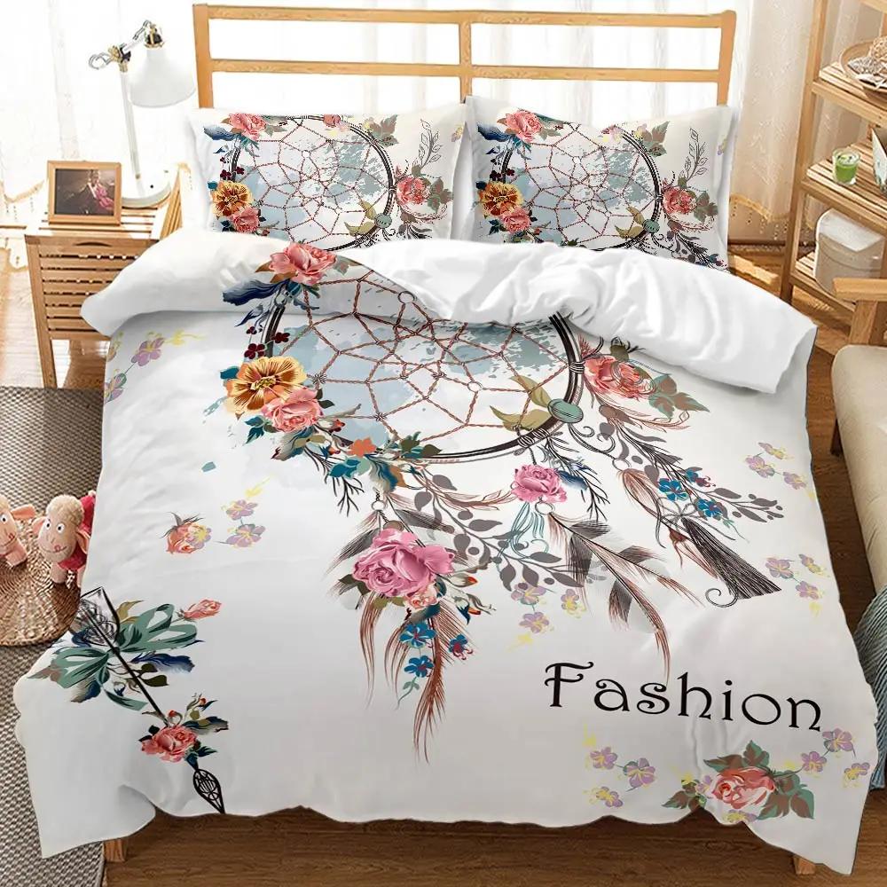 Комплект пододеяльников Dream Catcher Boho Glowing Feather Twin с покрывалом Mandala Double Queen King Size из полиэстера