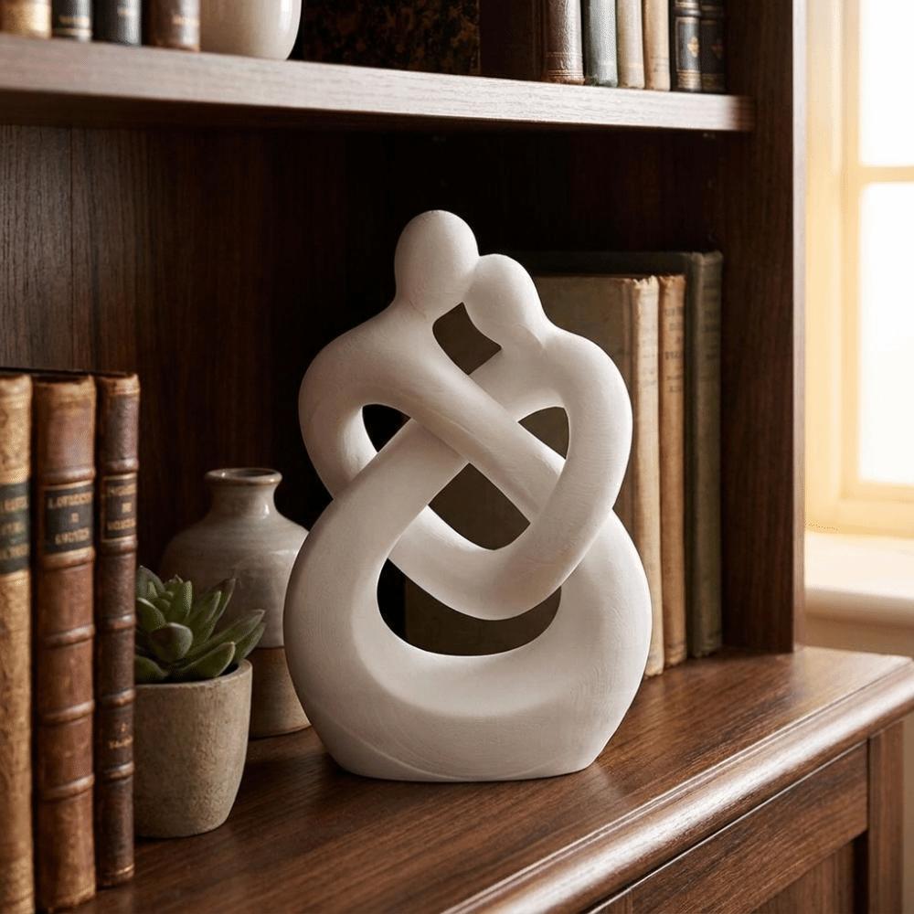 Abstract Design 3D Printed Figure Romantic Couple Embracing Sculpture Home Decoration