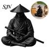 Статуя Воина Самурая Японская Статуэтка, 3D Печатная Фигурка Ниндзя, Сидит в Медитации Чайная Комната Дзен Декоративная Скульптура для Украшения Дома,