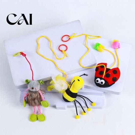 Engaging Indoor Pet Toys for Exercise Bungee Plush Cat Toy, Pull String Bouncy Dangler Interactive Kitten Lightweight Cats to Carry