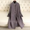 Autumn/Winter 2024 Solid Color Stand-Up Collar Double-Faced Cashmere Coat - Fashionable, Versatile, High-End Horn Button Wool Coat