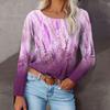 Женская футболка с принтом Tie Dye Повседневная Футболка на выходные Толстовки Streetwear Футболка с рисунком Футболка с длинным рукавом Круглый вырез Базовая