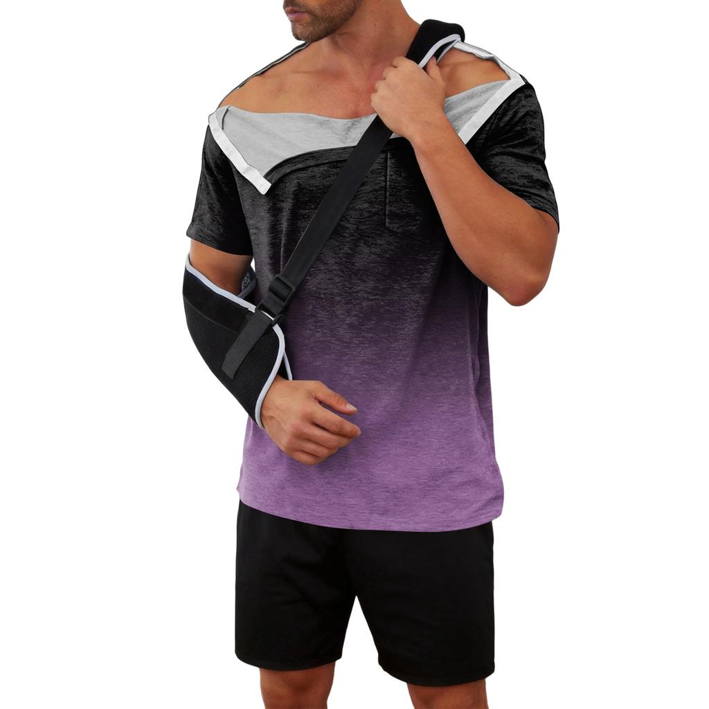 Men’s Recovery Shirt Pattern Full Opening Front Short Sleeve -Away Design for Use