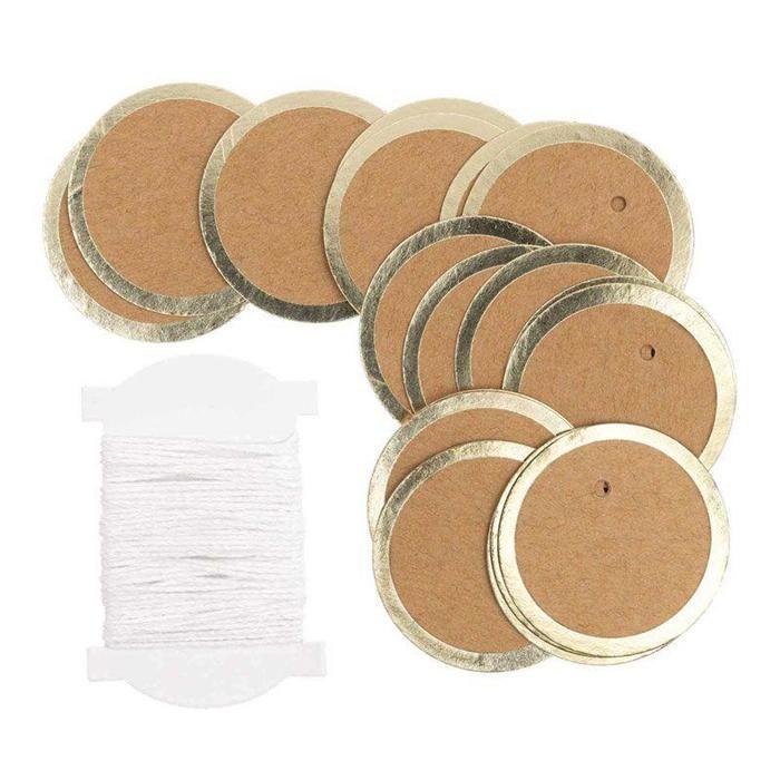 24 Round Kraft Hang Tags with Silver Outline
