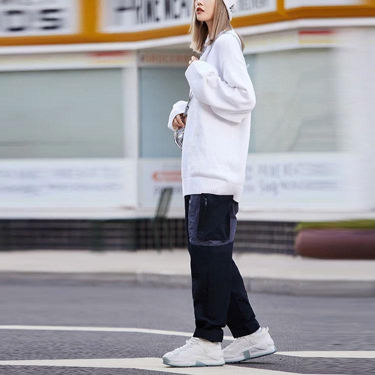 Li Ning однотонный повседневный свитер с круглым вырезом женский свитер белый AMBR062-1