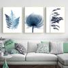 Blue Plant Leaf Poster Minimalist Flower Plant Wall Art Canvas Painting Nordic Living Room Home Decoration Picture Printmaking