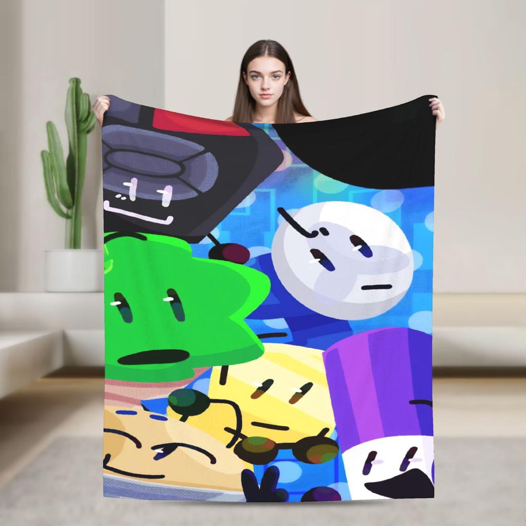 Cute Fan BFDI Animated Blankets Wool Funny Warm Throw Blanket for Chair Covering Sofa Autumn/Winter