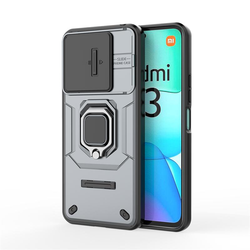 Противоударный чехол для Xiaomi Redmi 13 Чехол для Redmi 13 4G Держатель-кольцо Бронированная задняя крышка для Redmi 13 Чехол с выдвижным окном 6,79 дюйма