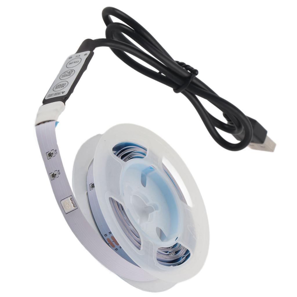 LED RGB Strip Light 5V Button Control Tape Light Color Changing USB Powered Strip Light For
