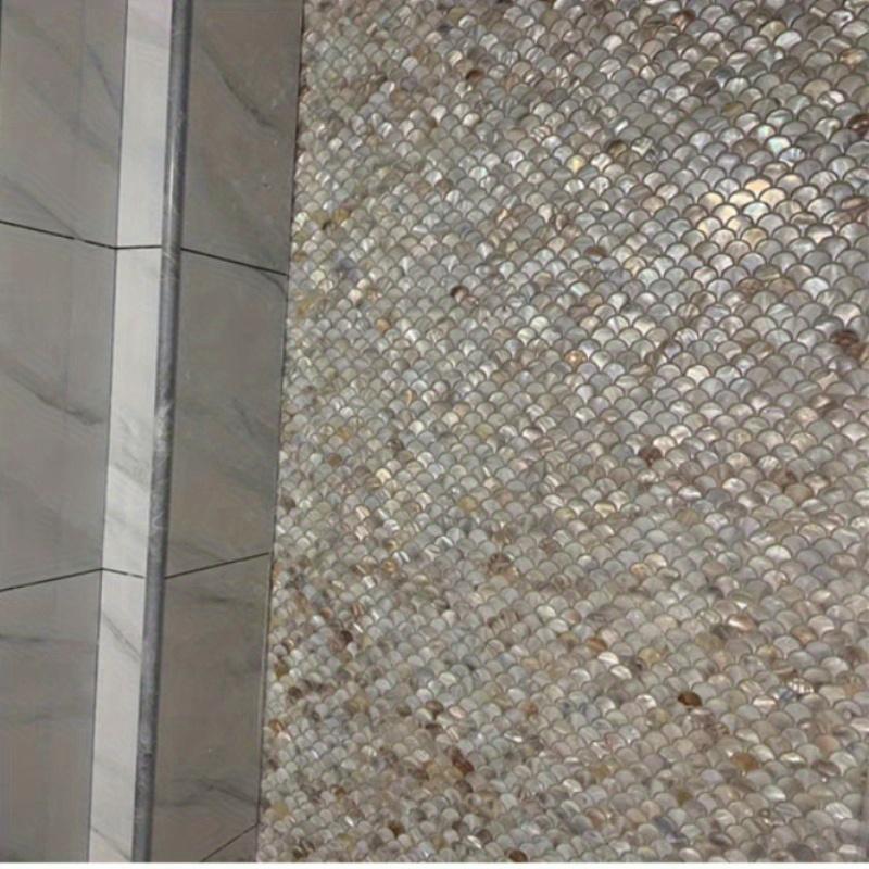 1 шт., веерообразная мозаика в виде рыбьей чешуи, настенная плитка в виде ракушки, настенные наклейки для кухни, гостиной, прихожей, плитки, с подложкой, самоклеящиеся модели можно резать