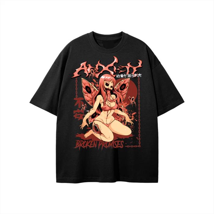 Black Broken Terror Anime Grunge Art Retro Style Summer Casual TShirt Unisexs and Womens Luxury Brand Top 2026 New Art