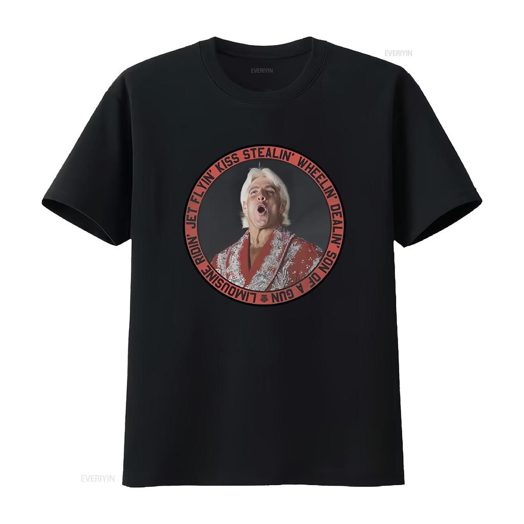 Ric Flair Mens Kiss Stealin Jet Flyin Wheelin Dealin Son Of A Gun T Shirt New L vintage Washed Slightly graphic Unisex