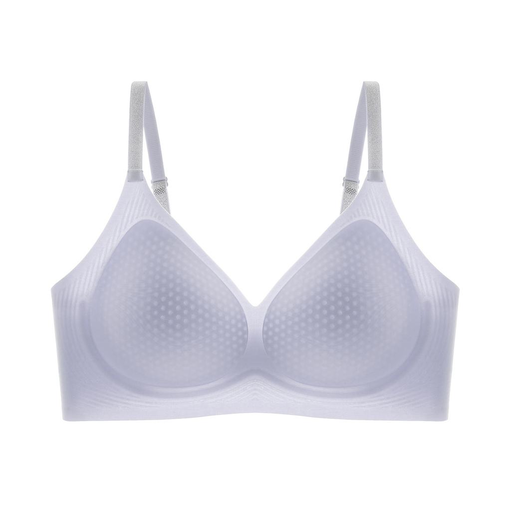Liquid foundation breathable suspenders thin shoulder straps underwear women's small breasts gather summer thin ice silk comfortable seamless bra
