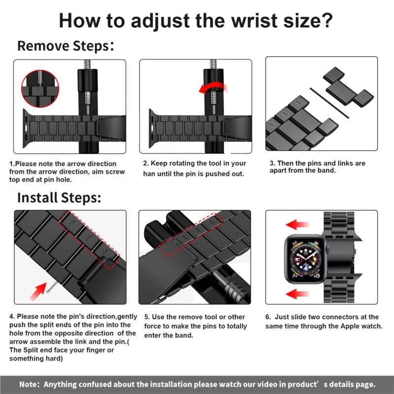 Ремешок из нержавеющей стали для Apple Watch Ultra Band 49 мм 40 мм 44 мм 42/38 мм 41 мм 45 мм Браслет IWatch Series 8 7 SE 6 5 4 WatchBand