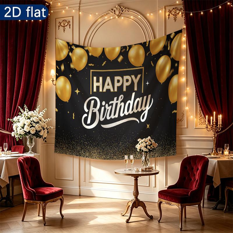 Gold Balloon Photography Backdrop 1pc - Room Wall Decor