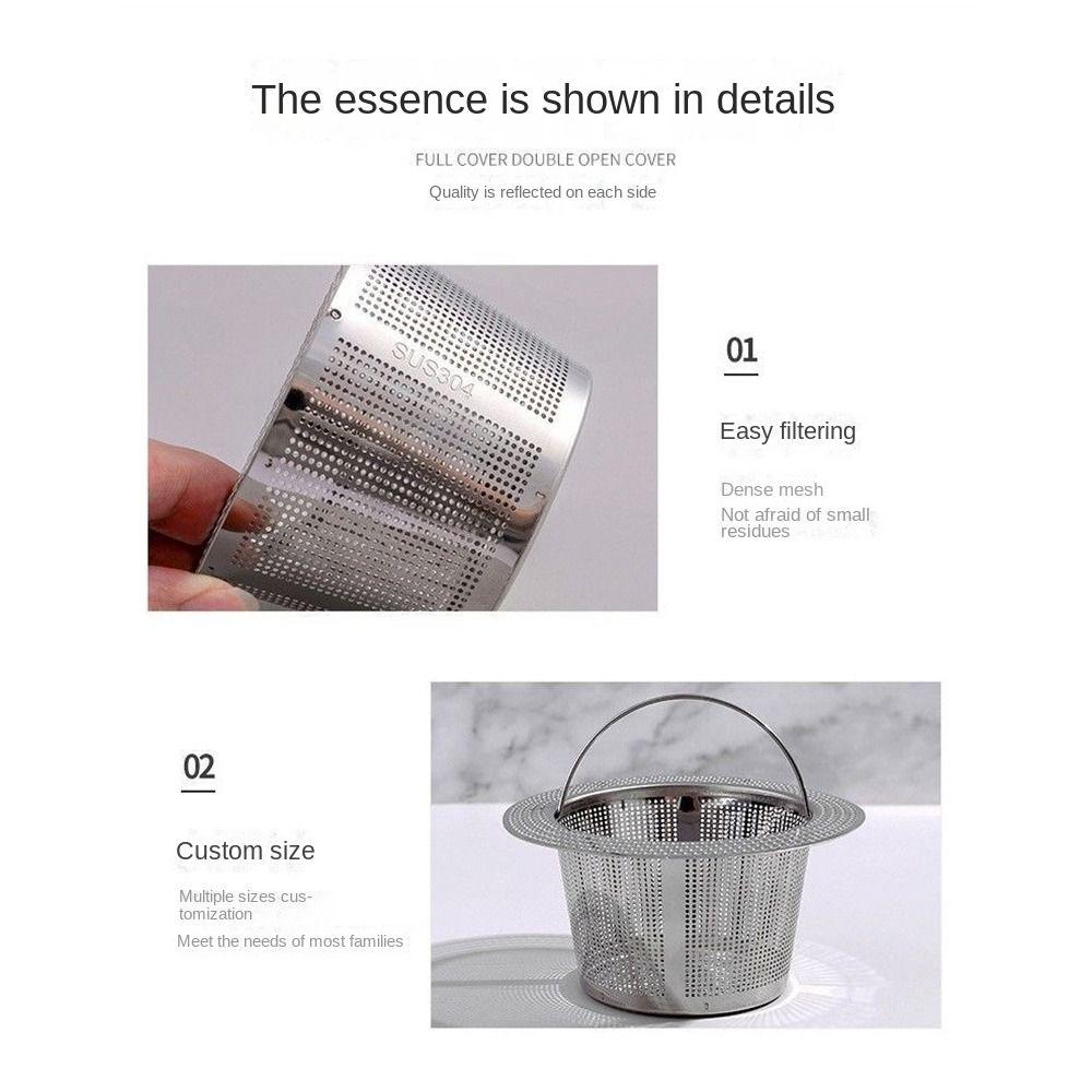 With Handle Sink Strainer Stainless Steel Mesh Trap Drain Filter Kitchen Bathroom Accessories