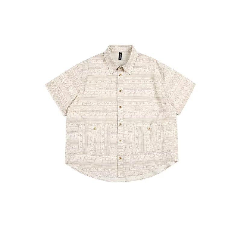 Клетчатая ретро-рубашка, мужская летняя одежда, стиль Гонконга, студенческий свободный и нишевый дизайн, забавный новый мужской топ для ношения на открытом воздухе