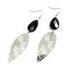 [M1891] - 'Carmen' Black Silver Earrings