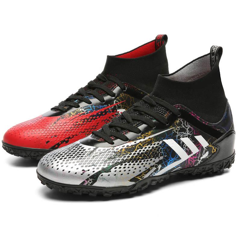 Новые бутсы с высоким верхом, мужские AG длинные шипы искусственный газон TF шиповки для тренировок детские мужские и женские кроссовки