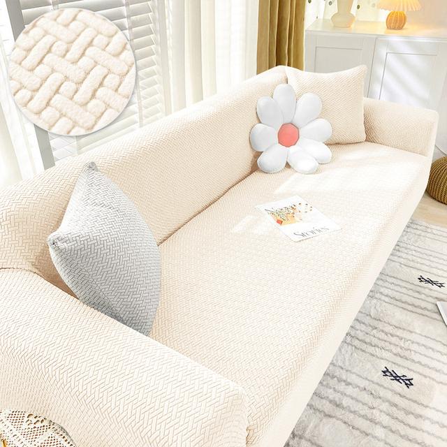 Sofa Cover Stretch Polar Fleece Fabric Slipcover Elastic L Shape Couch Sofacovers Cheap Sofa Covers For Living Room