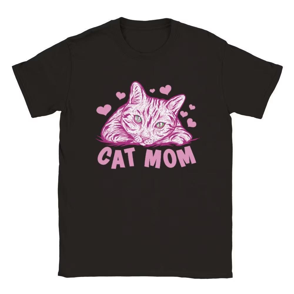 Korean Style Versatile Fashion Retro Dont Stress Meowt TShirt Cool Cat with Sunglasses Graphic Casual Short Sleeve Tee Black