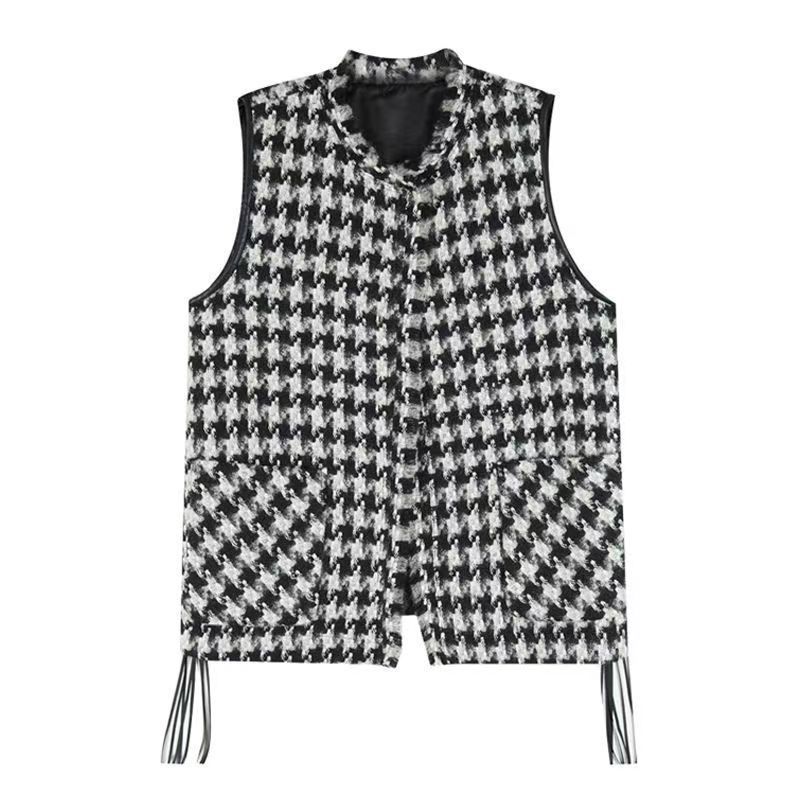 Small Fragrance Style Sleeveless Vest Coat for Women, Great for Spring and Autumn Casual and Loose-Fitting Outfits