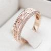 Huitan Exquisite Flower Design Women Rings Rose Gold Color Fancy Hollow Out Band Sparkling CZ Female Finger-ring Trendy Jewelry