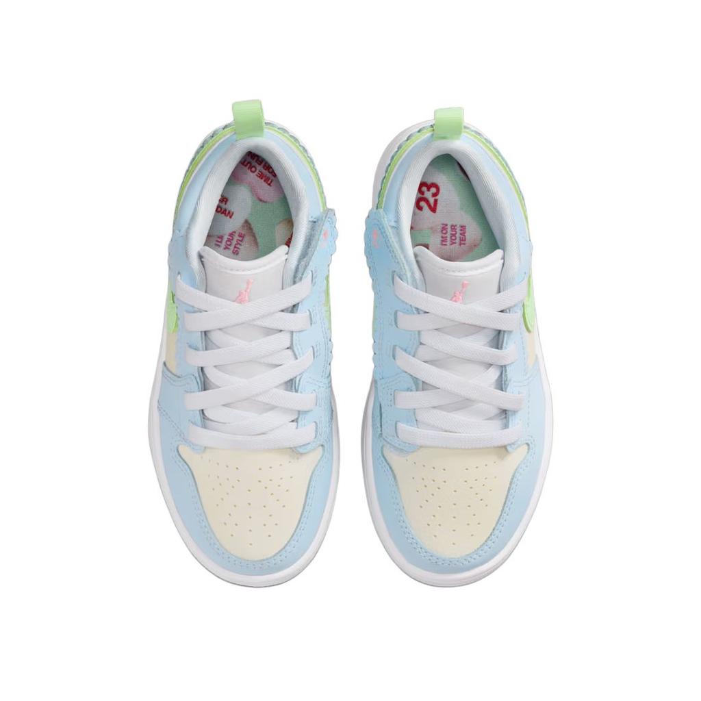 Кроссовки Air Jordan 1 Low Alt SE PS Half Blue для детей Sail White Vapor-Green IB7117-403