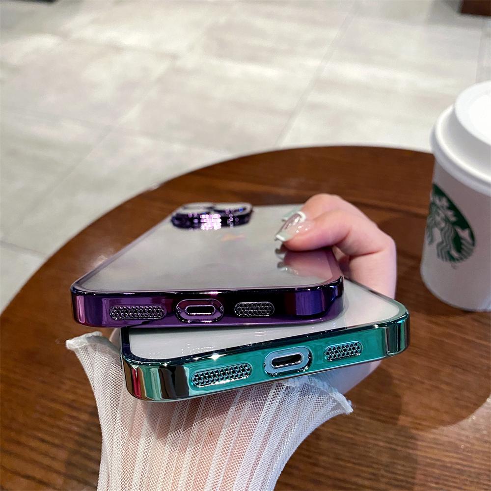 Роскошный прозрачный чехол с покрытием для Iphone 14 13 12 11 Pro Max X Xs Xr 7 8 Plus Se, стекло для камеры Defender, противоударный квадратный чехол