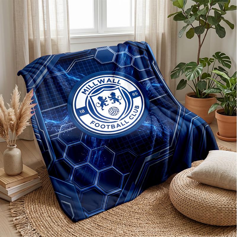 Millwall Football Print Flannel Blanket, Soft Warm Lightweight Throw Blanket for Sofa Bed Camping