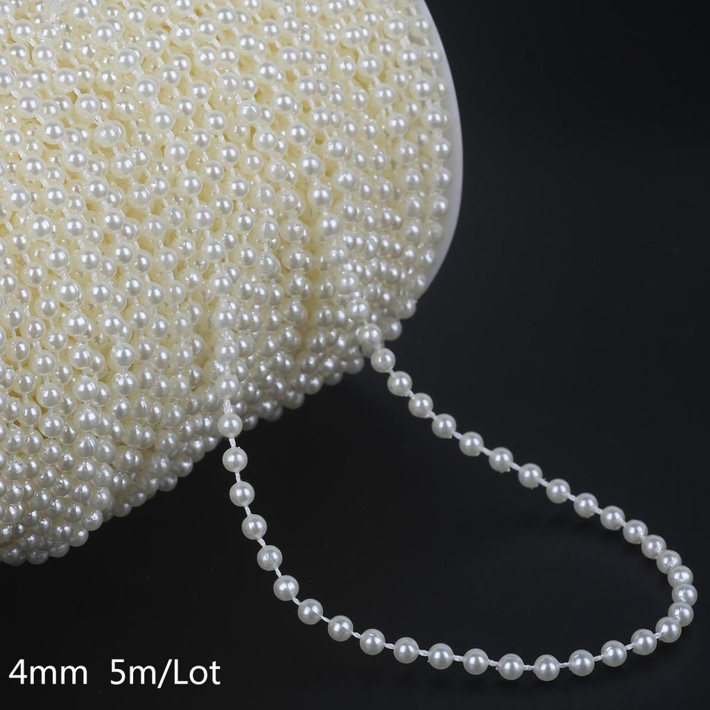 3-10mm ABS Pearl Beads Chain Garland Wedding Party Decoration DIY Craft Scrapbook Garment Decoration
