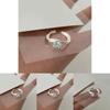 Elegant Blue Zircon Copper Ring For Women Unique Adjustable Open Finger Style