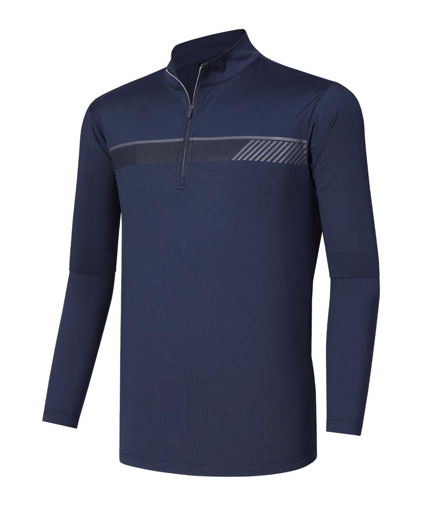 EZBUY Men'S Mark Pro Functional Long Sleeve Zip-Up T-Shirt 5 Colors (Type B)