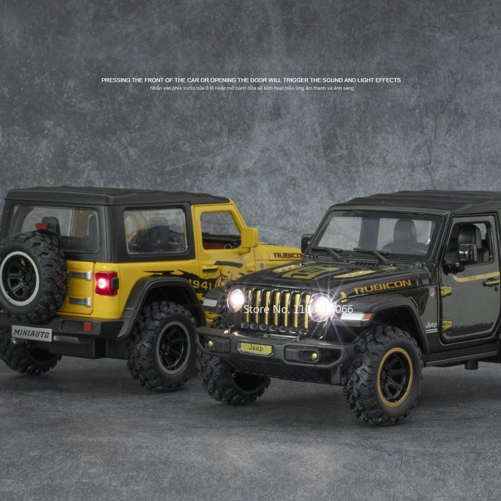 1/32 Wrangler литые модели автомобилей игрушка 1941 Rubicon металлические внедорожники со звуком световые игрушки для детей мальчиков