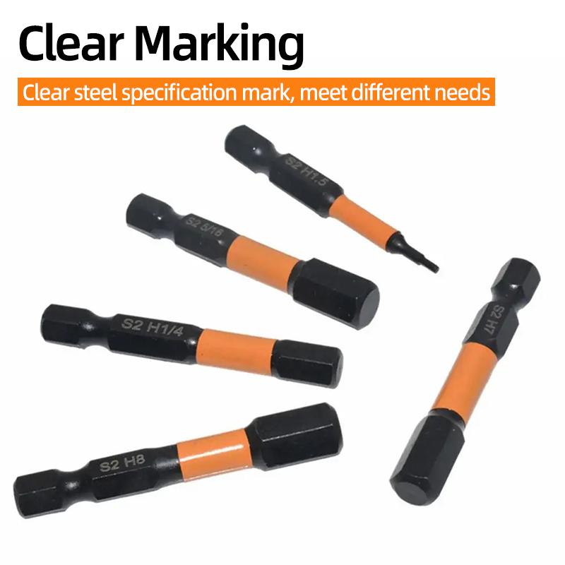 Шестигранный ключ-шестигранник, сверла, метрические, имперские, магнитные, набор бит для отвертки, хвостовик 1/4 дюйма, 50/100 мм, H1.5-H8, 5/64-5/16, ручной инструмент