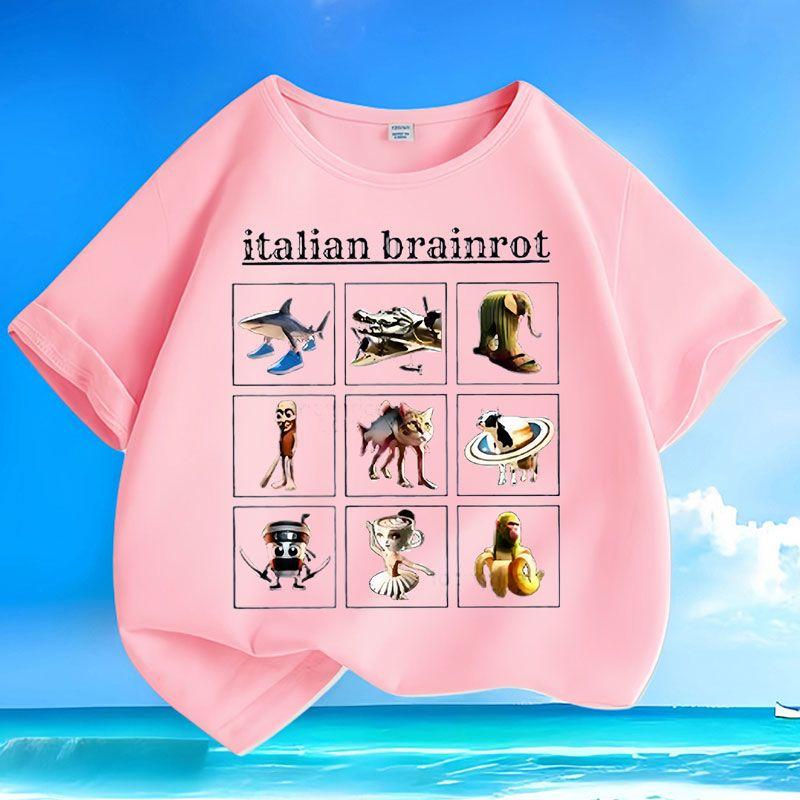 Детский повседневный тунтунгтунгсагур деревянная фигурка Шань Хай Цзин топ, летний свободный топ для мальчиков и девочек