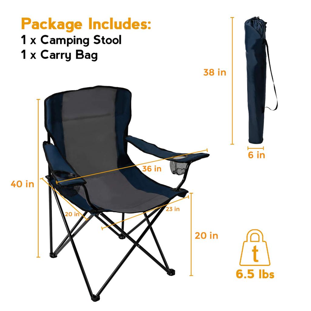 Японский стул для кемпинга Pacific Pass с сумкой для напитков Quad Chair M [подлинный импорт] держатель/хранилище синий/серый